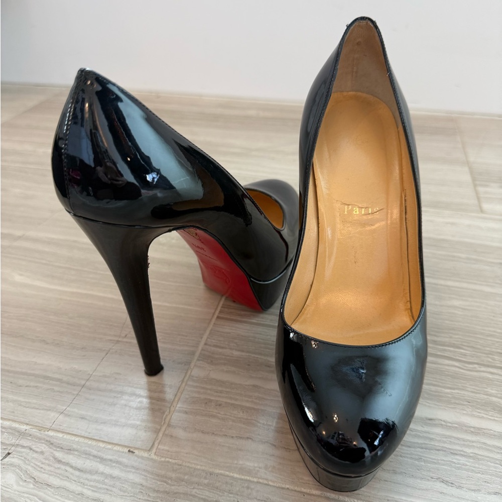 Christian Louboutin Bianca Black Patent Leather Heels